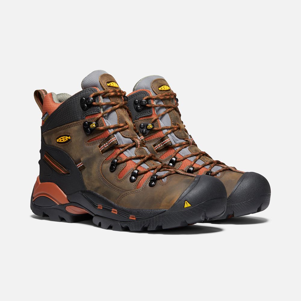 Botte de Travail Keen Homme Marron | Pittsburgh 6\" (Soft Toe) | MQKSV-7953